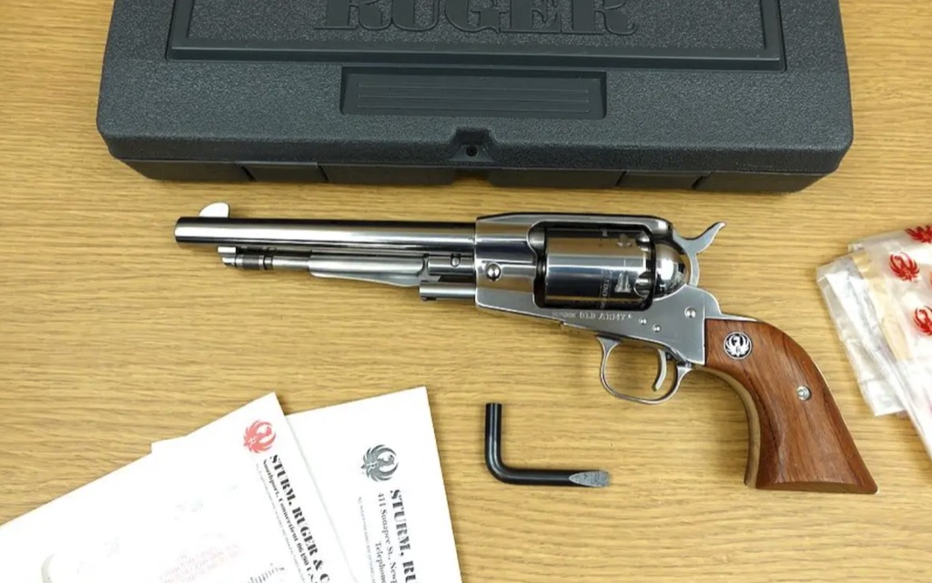 Scarce Ruger Old Army .44 Revolver, Bright Stainless Steel & Cowboy Sights -- LNIB - Image 23